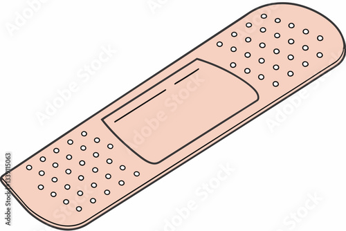 Flesh-Colored Adhesive Bandage – Close-Up High-Resolution Medical Product on White Background.