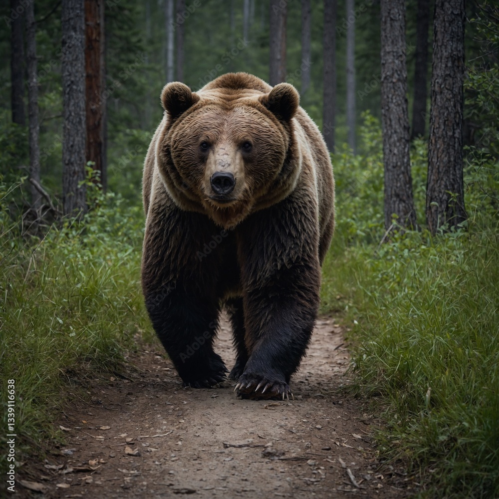 Fototapeta premium brown bear in the woods