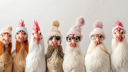 Chicken party celebration happy birthday theme fun sunglasses festive environment joyful viewpoint