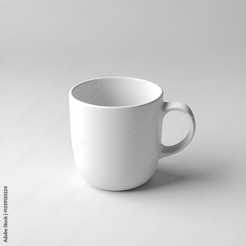 Obraz premium white cup on white background