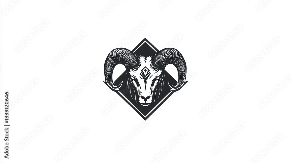 Ram's Head Logo Design, Graphic Art, Symbol Ram's Head Logo Design, Graphic Art, Symbol