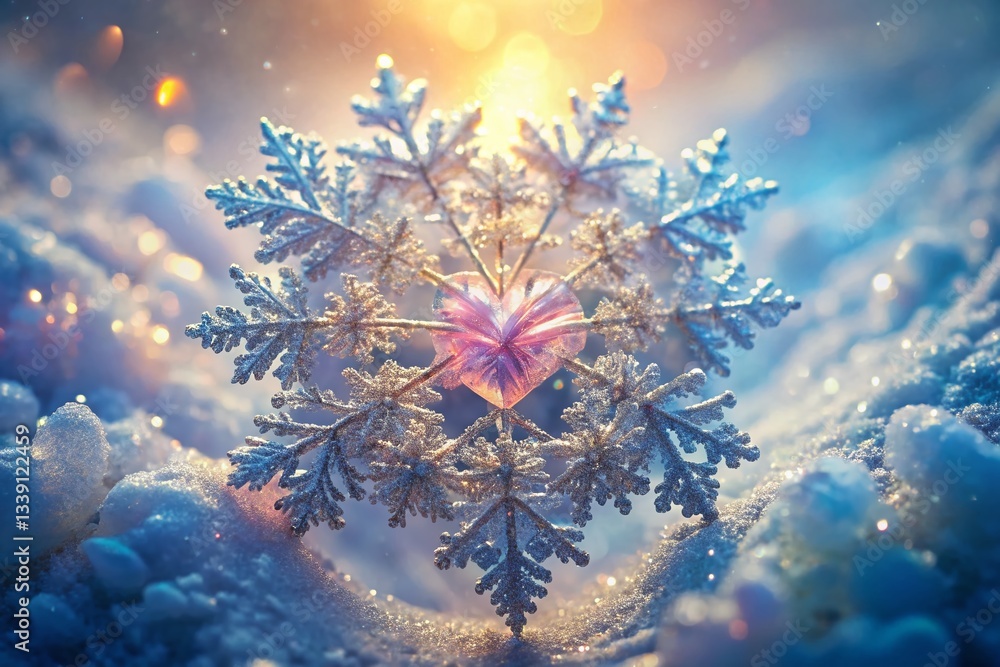 Fototapeta premium Aerial View of Stunning Ice Crystal Design - Mother's Day Card