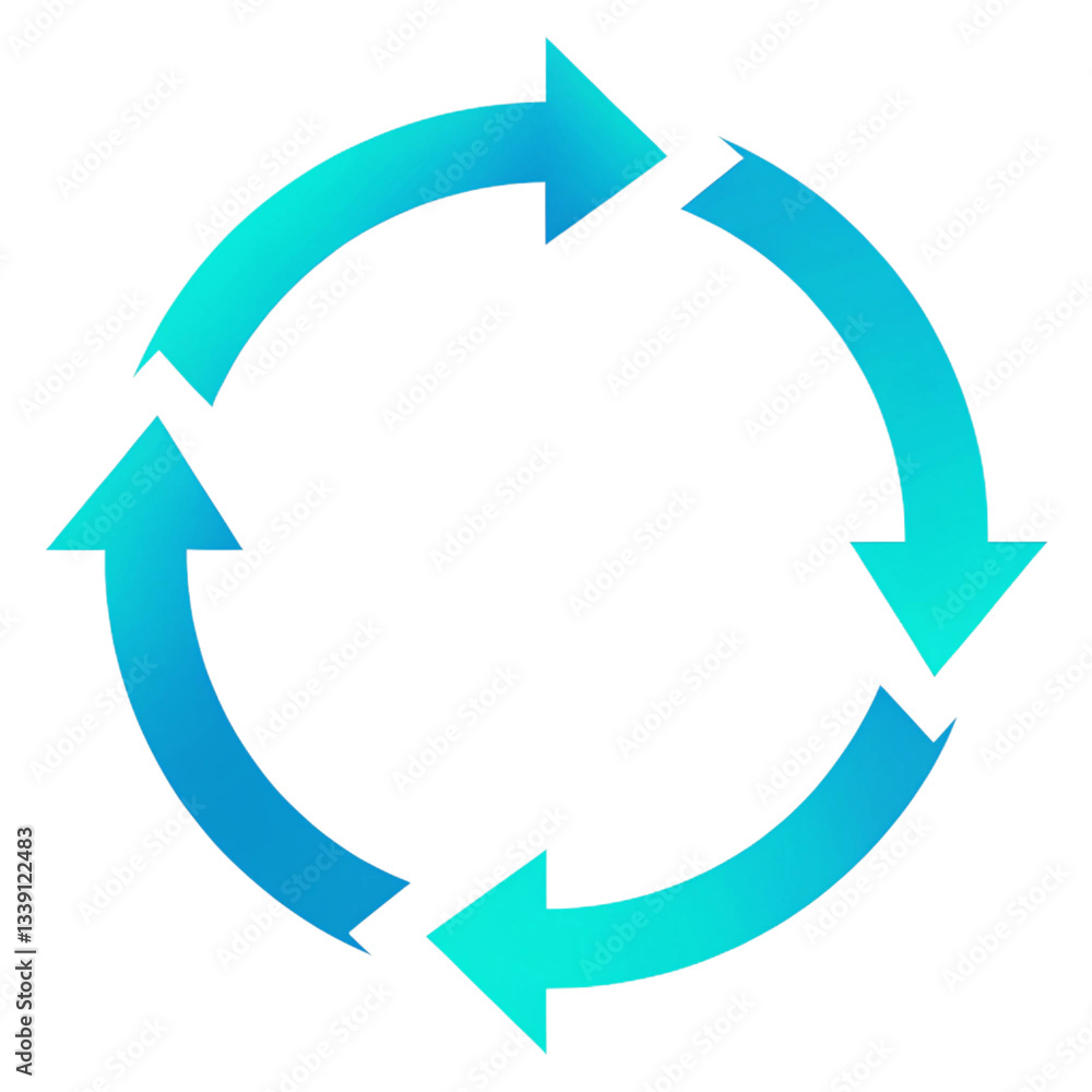 Circular Arrows Representing Continuous Flow Process Cycle System Circular Arrows Representing Continuous Flow Process Cycle System