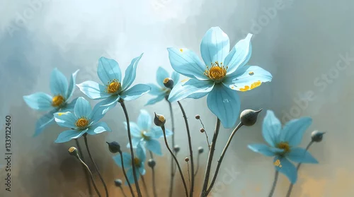 Fototapeta decorative delicate flower in front of art background