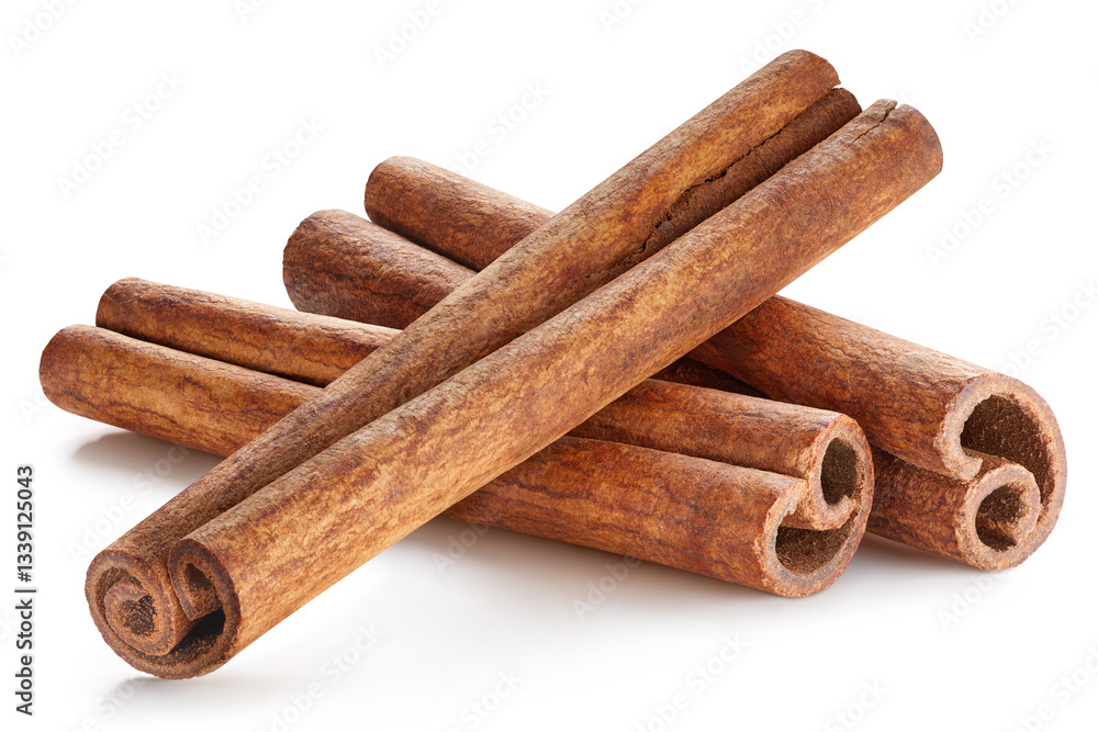 Cinnamon sticks isolated on white background. Cinnamon sticks clipping path Cinnamon sticks isolated on white background. Cinnamon sticks clipping path