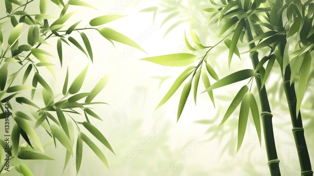 Fototapeta premium Tranquil bamboo forest scene for zen meditation and natural decor