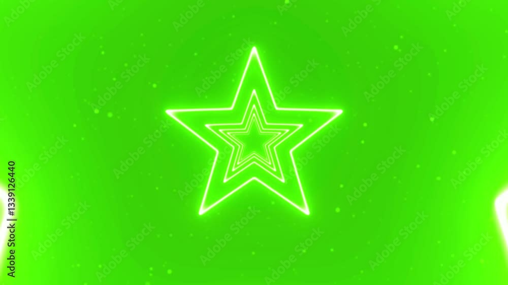 Neon yellow Star Glowing Tunnel Background Loop Neon yellow Star Glowing Tunnel Background Loop
