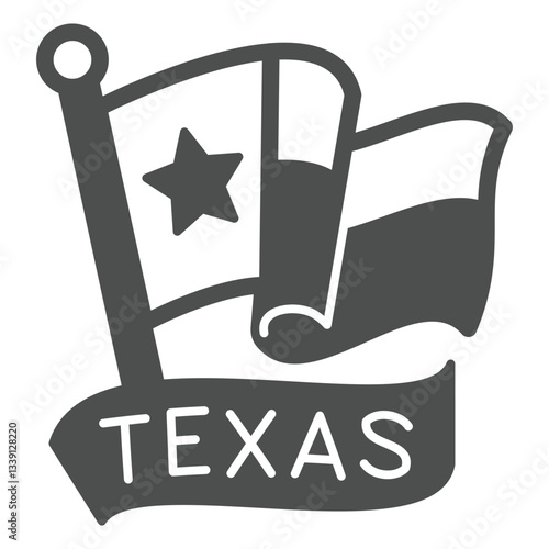 Texas state flag solid icon, american patriot concept. Vector graphics. District area flag sign on white background, glyph style icon for mobile or web design.