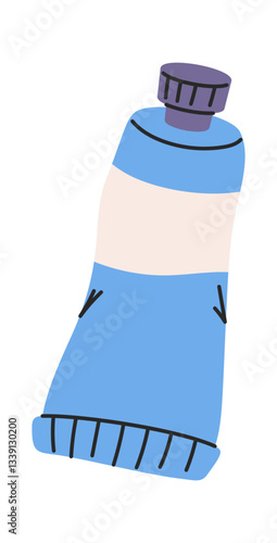 Blue acrylic paints tube drawing