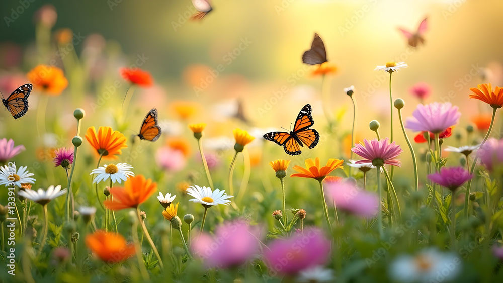 Summer Meadow with Butterflies – Bright and Colorful Nature Scene Stock Photo
Summer Meadow with Butterflies – Bright and Colorful Nature Scene Stock Photo