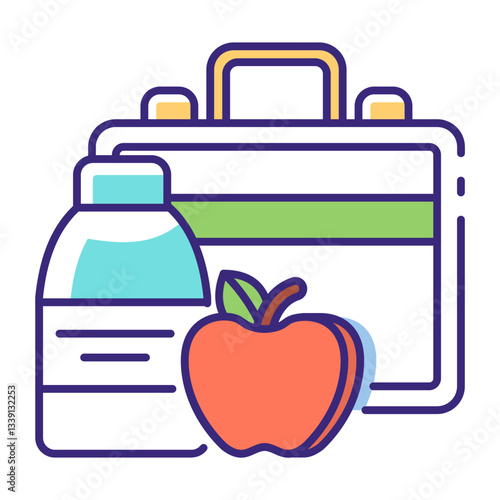 This Lunchbox icon is suitable for School, College, Education, etc