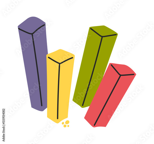 Colorful crayons kit drawing item