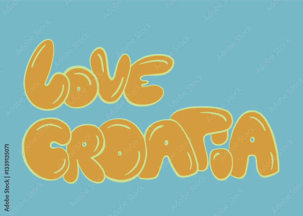 Love Croatia vector illustration. Hand drawn inscription. Love Croatia vector illustration. Hand drawn inscription.