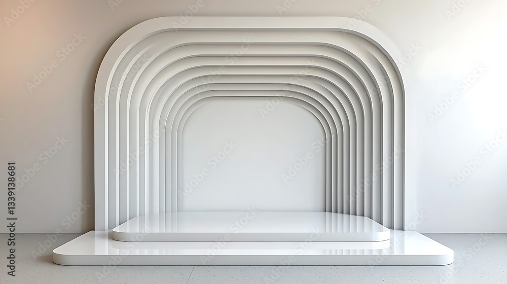 Minimalist Arch Design with Smooth Lines for Modern Display or Creative Background Spaces Minimalist Arch Design with Smooth Lines for Modern Display or Creative Background Spaces