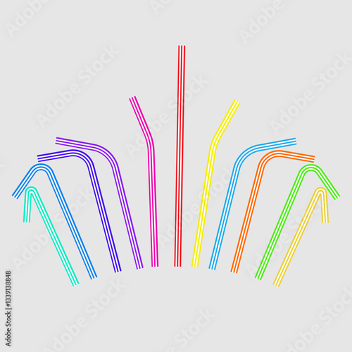 colored drinking straws