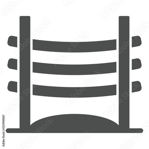 Fencing of stock corral solid icon, west desert concept. Vector graphics. Wooden fence sign on white background, glyph style icon for mobile or web design.