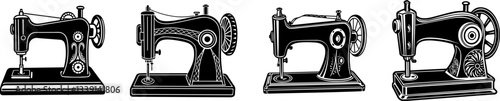 sewing machine silhouette vector illustration