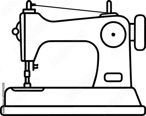 sewing machine lineart vector illustration