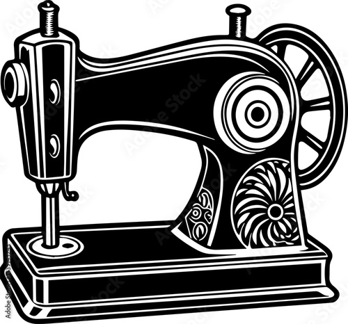sewing machine silhouette vector illustration