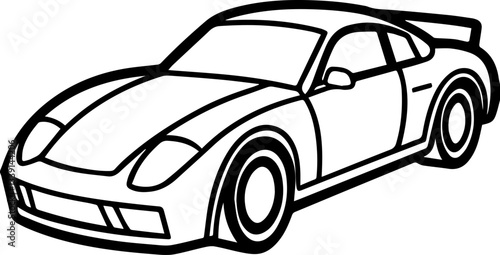 racing car lineart vector illustration