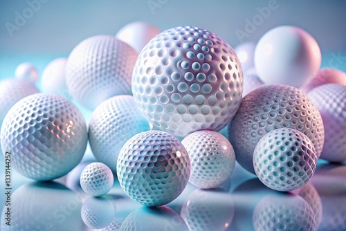 Abstract White Geometric Spheres 3D Illustration - Closeup Product Shot