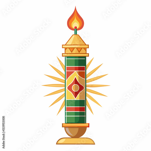  Paschal Candle Vector – Religious Easter Candle Illustration for Digital Use