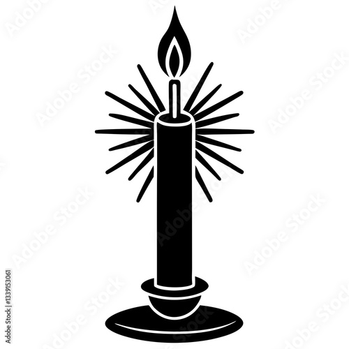  Paschal Candle Vector – Religious Easter Candle Illustration for Digital Use