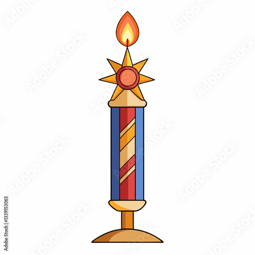  Paschal Candle Vector – Religious Easter Candle Illustration for Digital Use