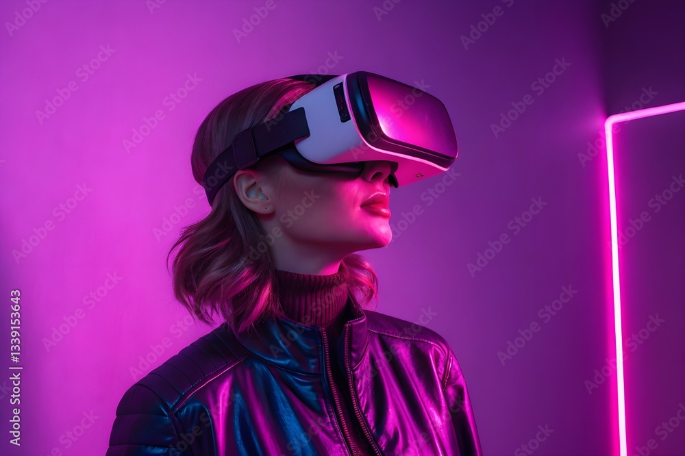 fashion model with vr headset fashion model with vr headset