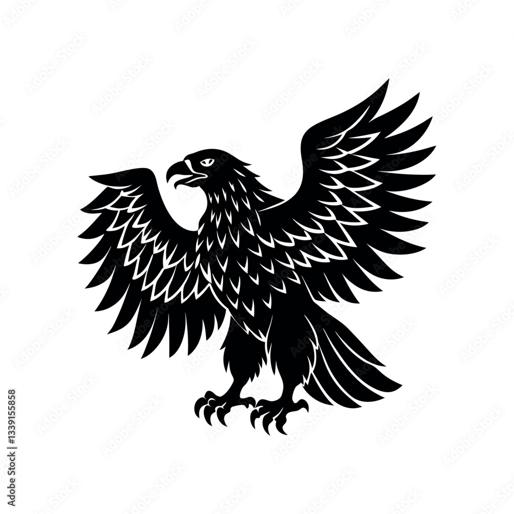 Obraz premium eagle with wings and shield