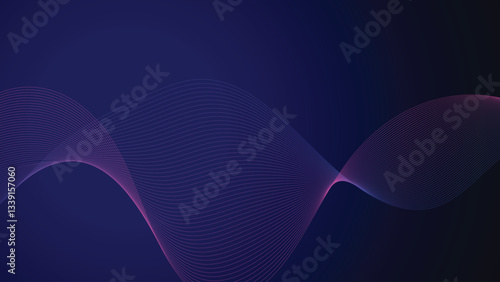 Abstract colorful lines background. Blending gradient colors. Digital frequency track equalizer. Line art. Vector illustration.