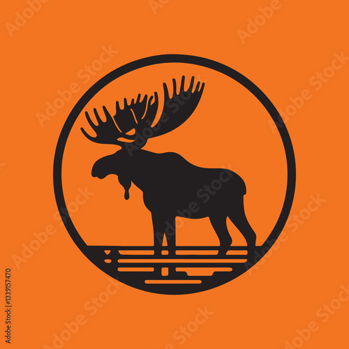 Moose vector silhouette illustration 