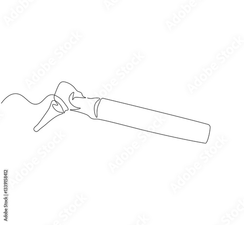 Otoscope continuous line. Continuous one line drawing of otoscope tool. Medical equipment concept. single line drawing
