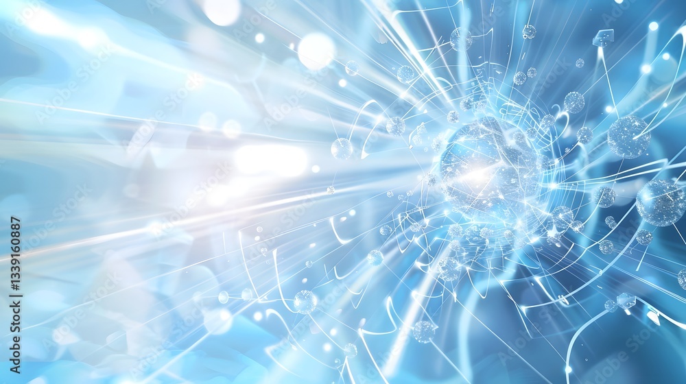 Fototapeta premium Glowing Radial Fractal Crystal Pattern Elegant Futuristic Digital Artwork with Intricate Crystalline Structures Arranged in a Radial Layout Softly Illuminated in Captivating Blue Hues