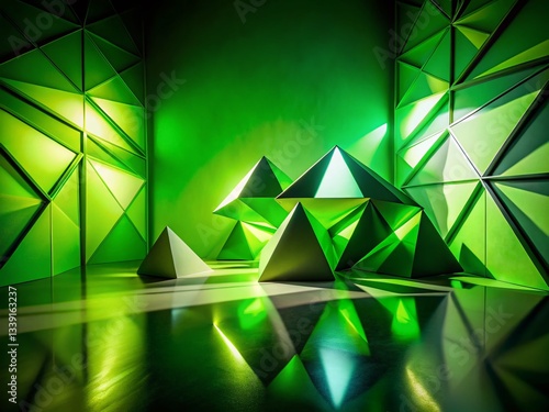 Abstract Green Triangle Silhouette Photography: Dramatic Backlit Shapes