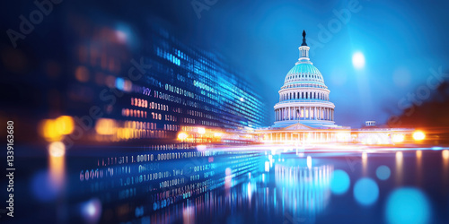 stunning view of united states capitol building, symbolizing global economy impact