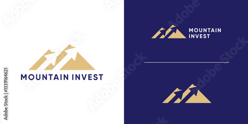 logo design combination of mountain and arrow , logo for financial investment, growth, icon,symbol,idea ,creative.