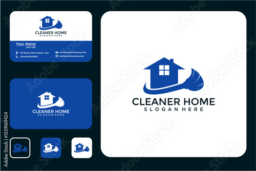 Set Of Modern Cleaning Service Business Card Designs
