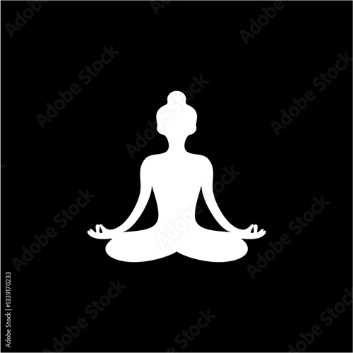Silhouette Of Person In Meditation Pose