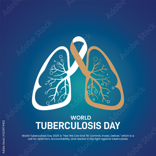 world tuberculosis day 2025. world tuberculosis day creative banner, poster, social media post, postcard, background, backdrop, template, greetings card, web banner, cover design etc. TB day.