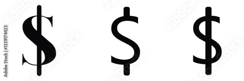 American dollar currency or dollar symbol flat icon for apps and websites .Vector Illustration . 