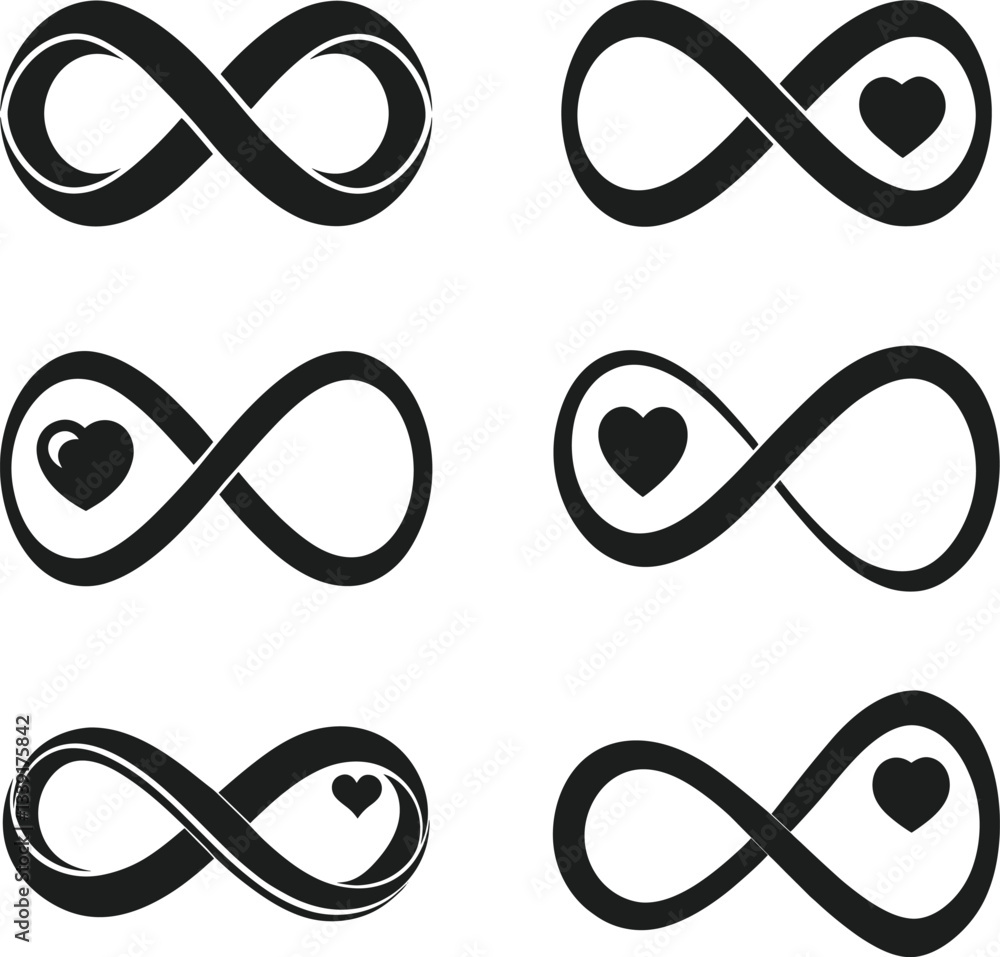 Infinity Love Symbol Collection – Elegant Vector Set of Endless Love Designs Infinity Love Symbol Collection – Elegant Vector Set of Endless Love Designs
