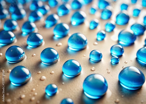 Abstract Blue Water Droplet Pattern Background - Beige Texture