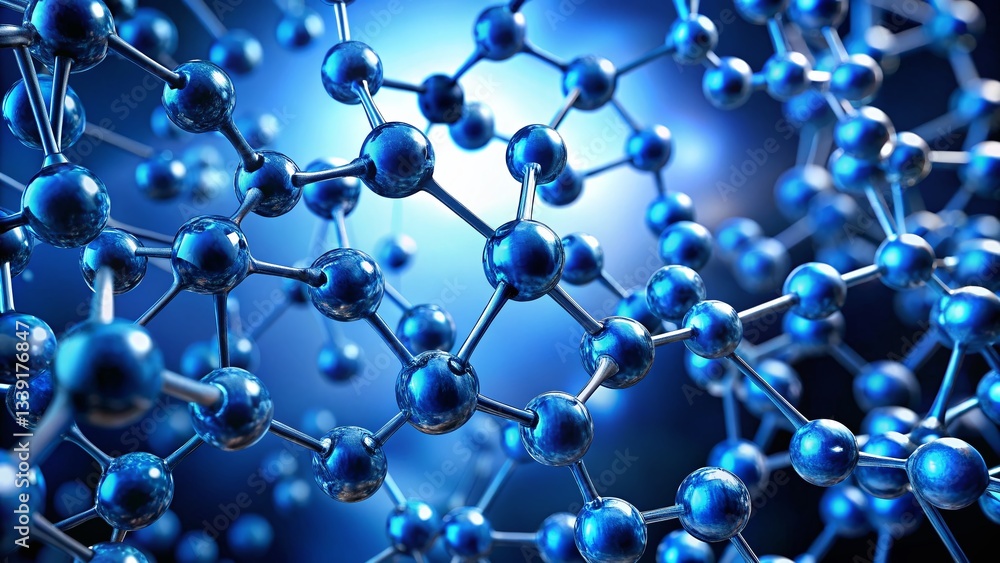 Abstract Blue Molecular Structures: Scientific Research & Innovation Abstract Blue Molecular Structures: Scientific Research & Innovation