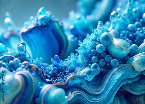 Abstract Blue Macro Photography: Modern Light Blue Background Design