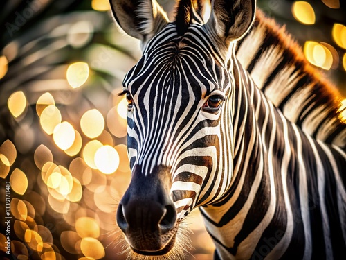 Abstract Black and White Zebra Stripes Bokeh Background Texture