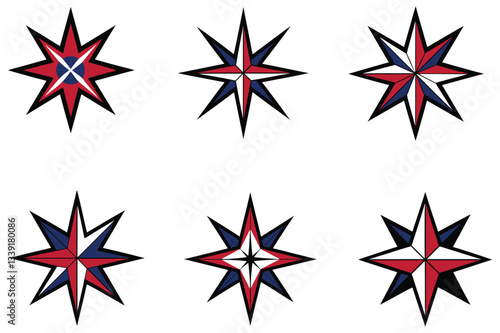 eight pointed star vector illustration