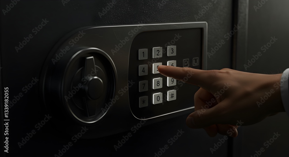 Entering a Code on a Safe Lock Entering a Code on a Safe Lock