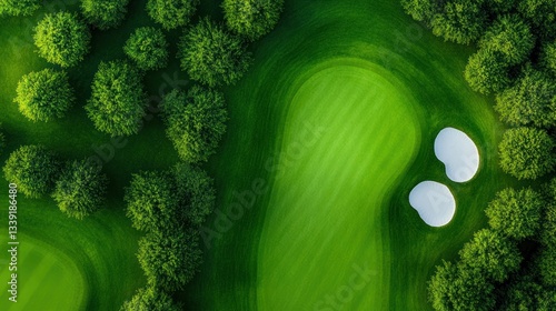 Aerial View of a Lush Golf Course