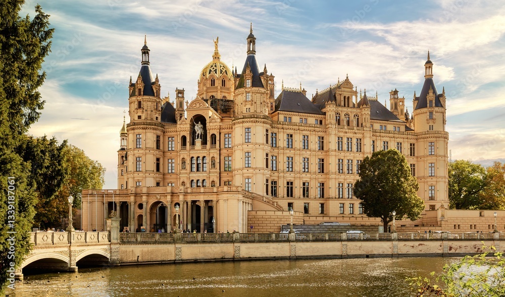 Schwerin Castle is a majestic ancient building